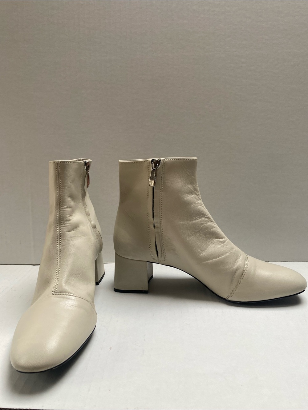 Zara - Women's Tan Genuine Leather Ankle Boots
